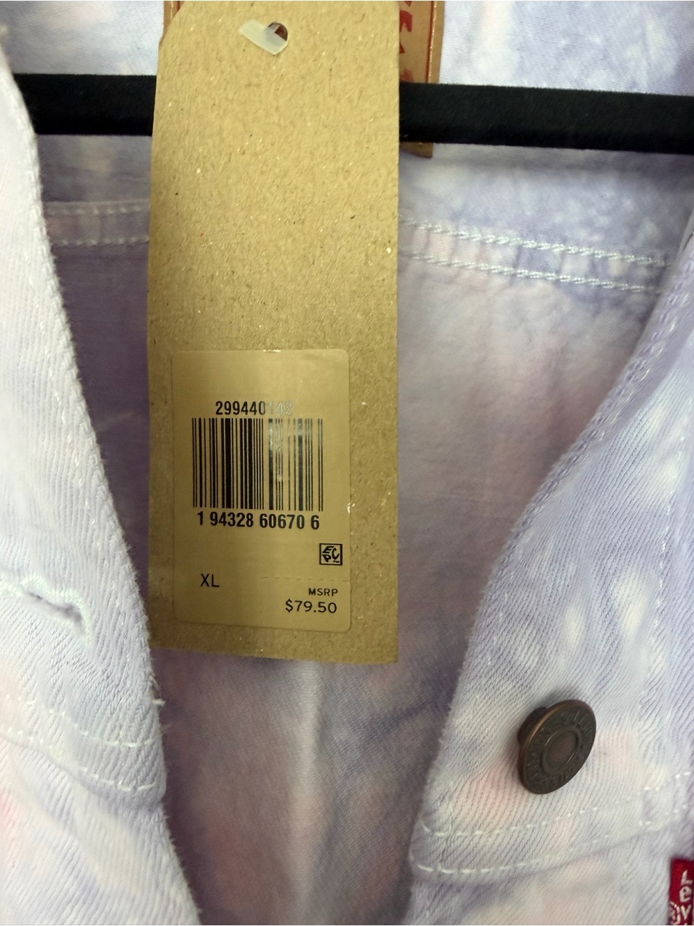 Levi's Pastel Pink & Lavender Tie-Dye Denim Jacket - Picture 2 of 7